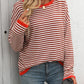 Mandy Striped Round Neck Long Sleeve Sweater