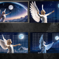 Angel at Night Digital Art in PDF SVG PNG File Formats