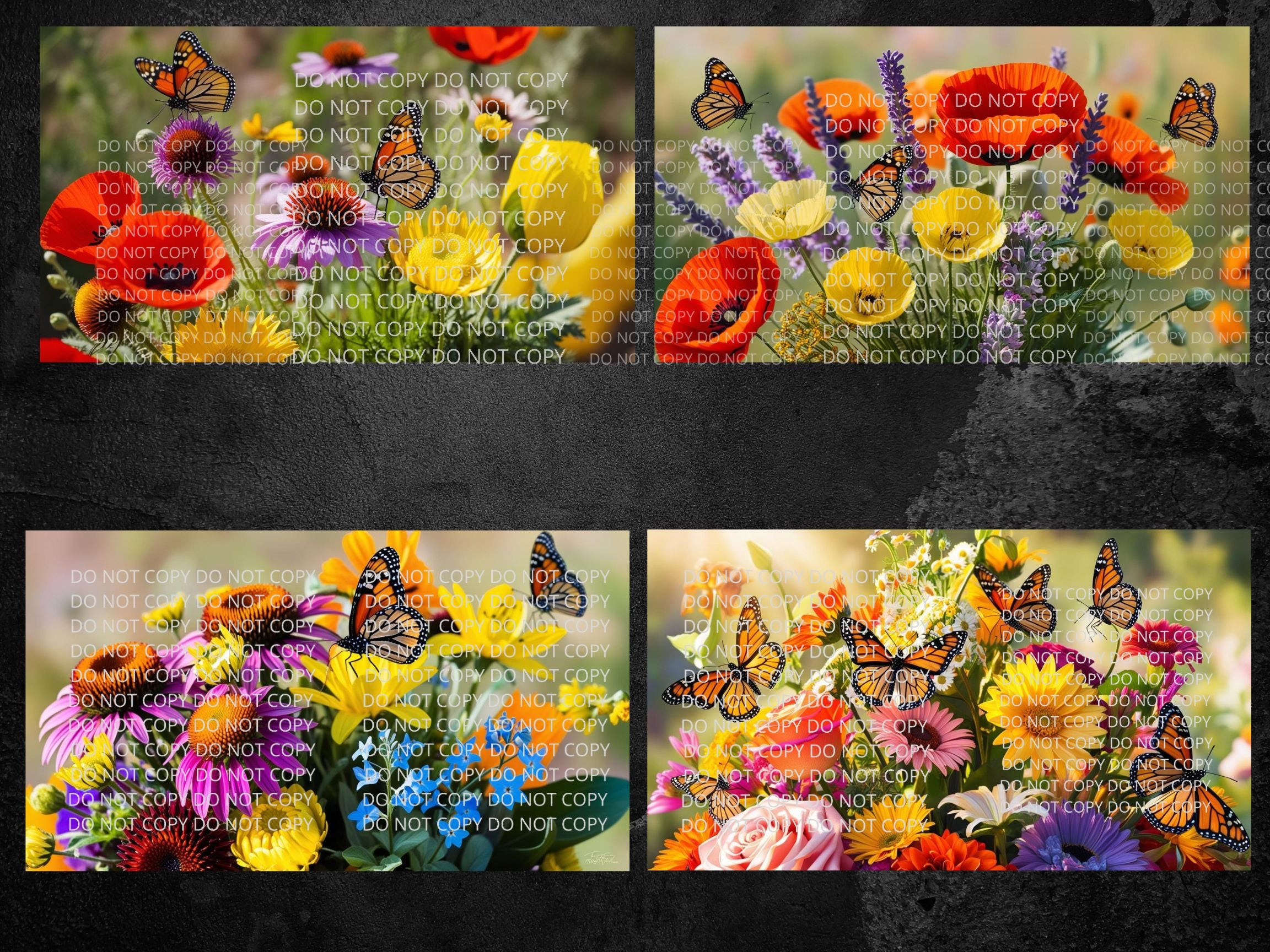 Butterflies with Flowers Digital Art in PDF SVG PNG File Formats