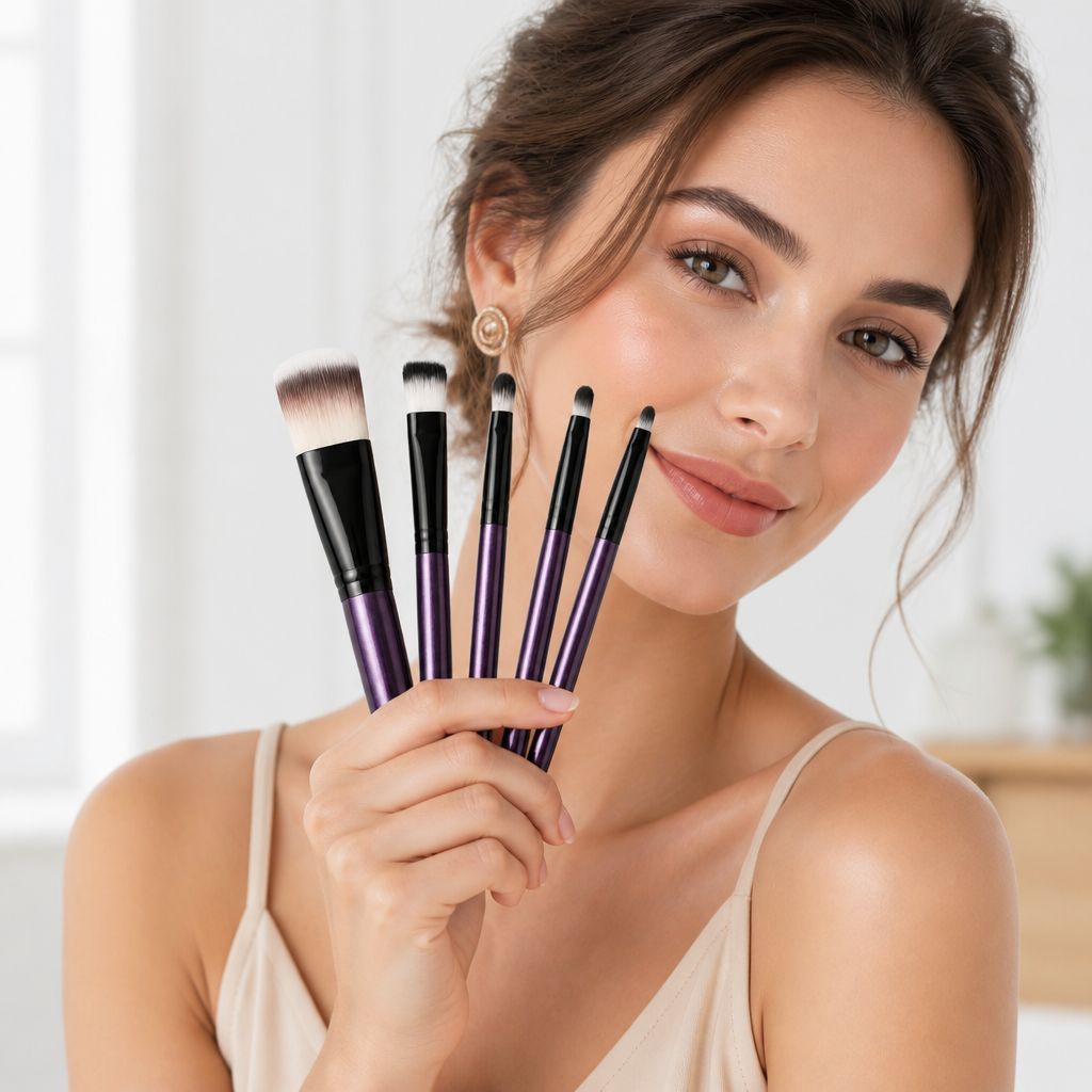 20-Piece Professional Makeup Brush Set – Purple