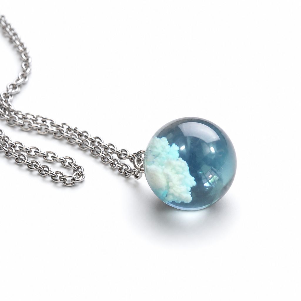 Women's Silver Cloud Necklace – 18-Inch Chain