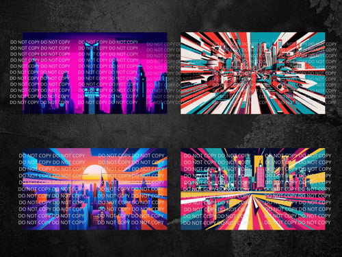 Abstract City Digital Art in PDF SVG PNG File Formats