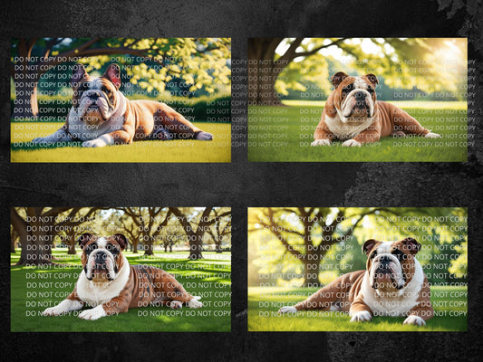 English Bulldog Digital Art in PDF SVG PNG File Formats