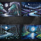 Abstract Night w Stream Digital Art in SVG PNG File Formats