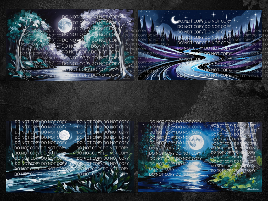 Abstract Night w Stream Digital Art in SVG PNG File Formats