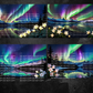 Northern Lights with Bright Flowers With Scenery Digital Art in PDF SVG PNG File Formats