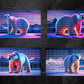 Polar Bear Neon Digital Art in PDF SVG PNG File Formats