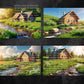 Log Cabin Digital Art in PDF SVG PNG File Formats