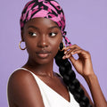 PUGS Large Pink Ribbons Cancer Awareness Doo-Rag Headwrap Cap