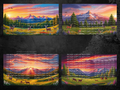 Mountain Sunset With Wildlife Digital Art in SVG PNG File Formats