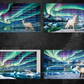White Fox Northern Lights Digital Art in PDF SVG PNG File Formats