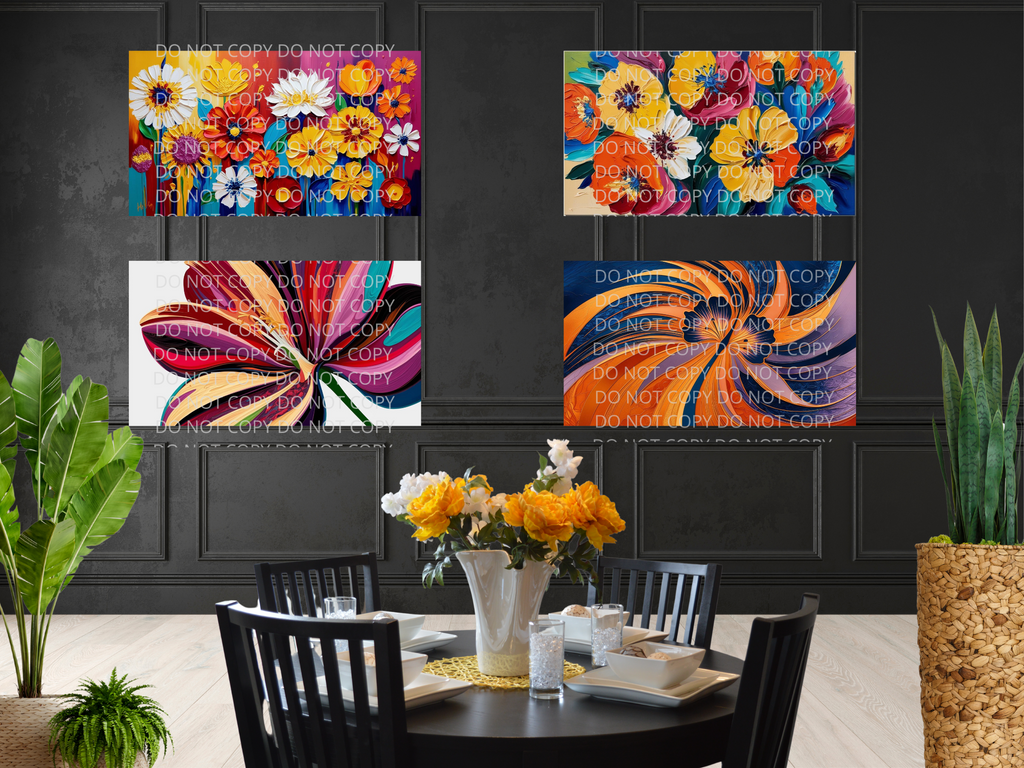 Abstract Flower Digital Art in PDF SVG PNG File Formats