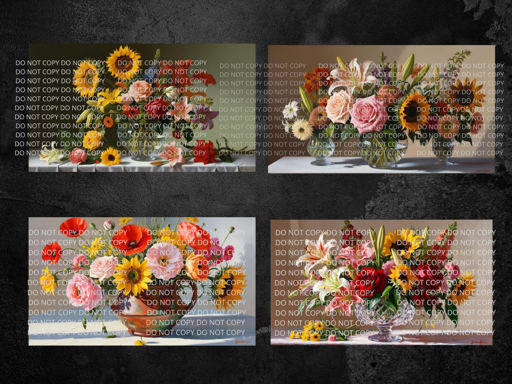 Flowers Still Life Digital Art in PDF SVG PNG File Formats