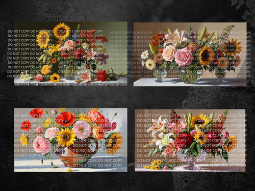 Flowers Still Life Digital Art in PDF SVG PNG File Formats