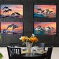 Dolphins with Orange Sunset Digital Art in PDF SVG PNG File Formats
