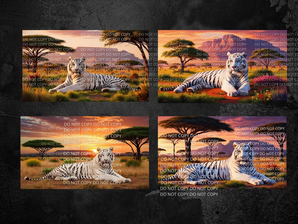 White Tiger With Scenery Digital Art in PDF SVG PNG File Formats