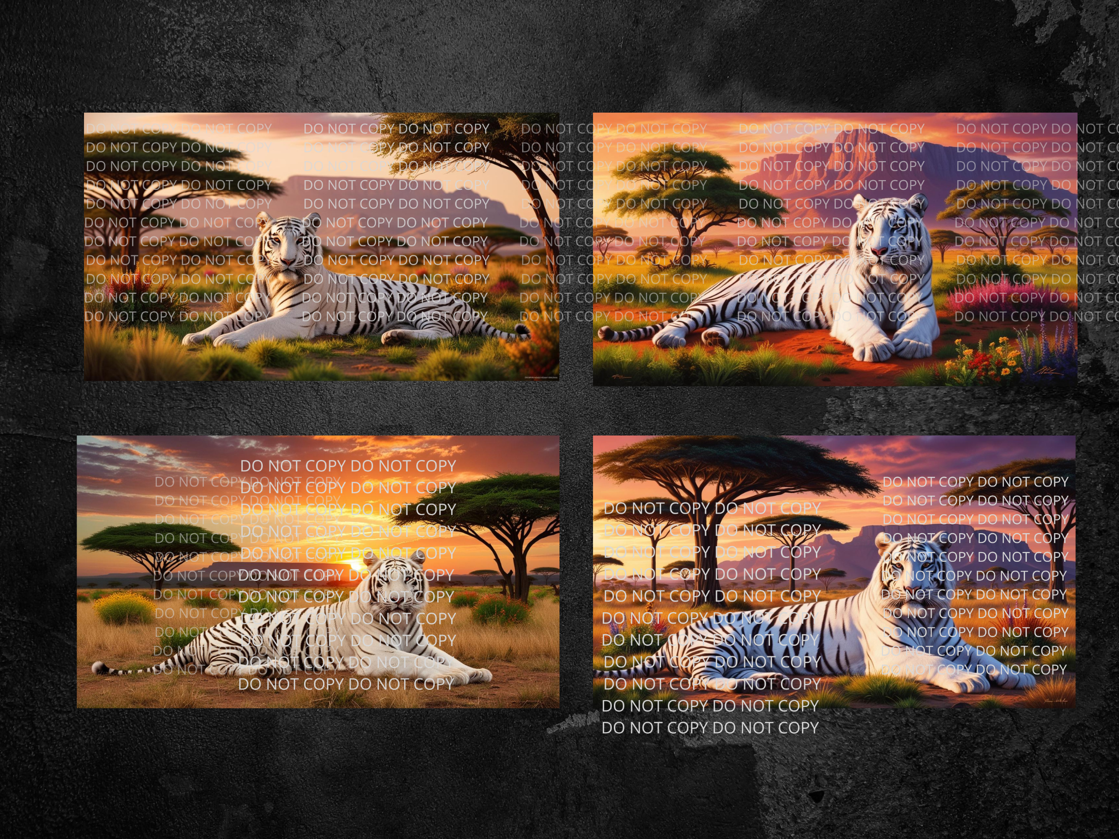 White Tiger With Scenery Digital Art in PDF SVG PNG File Formats