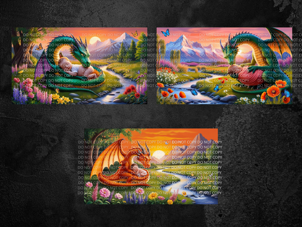 Dragon With a Human Baby Digital Art in PDF SVG PNG File Formats