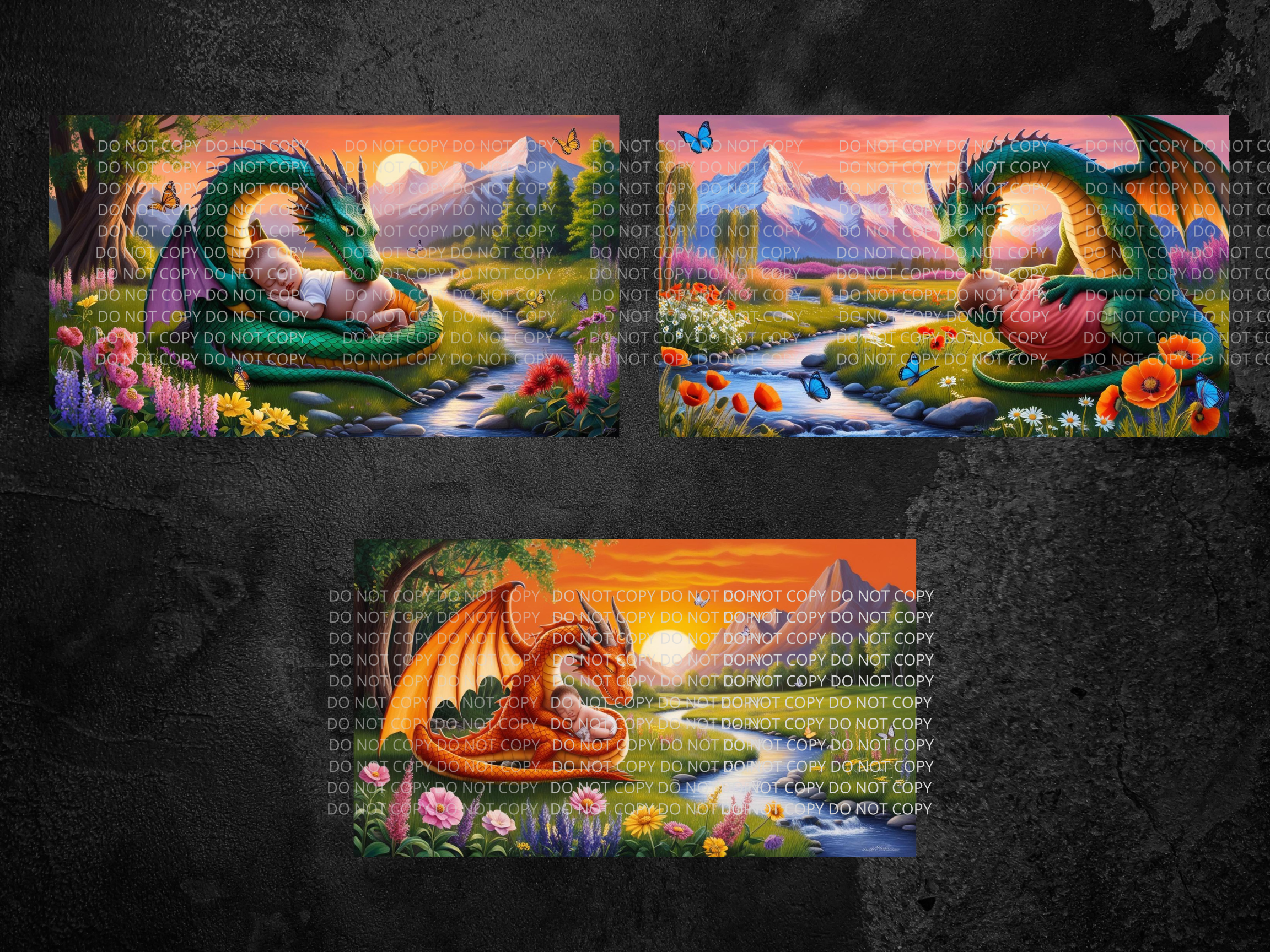 Dragon With a Human Baby Digital Art in PDF SVG PNG File Formats