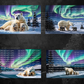 Polar Bear and Cubs Northern Lights Digital Art in PDF SVG PNG File Formats