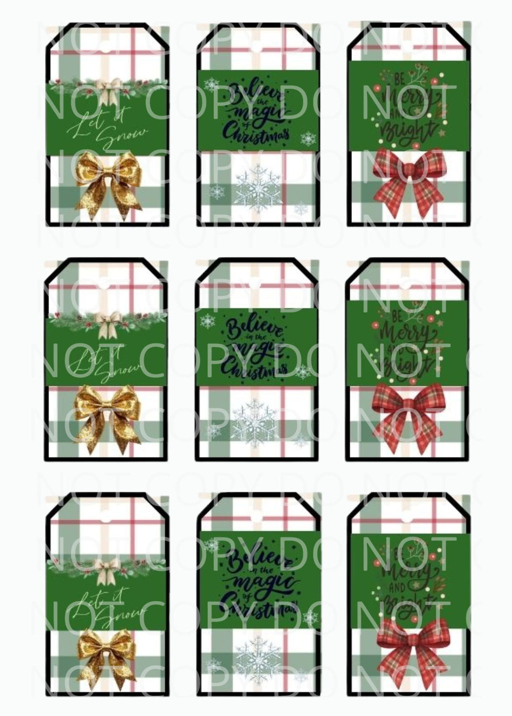 Printable Christmas Gift Tags Bundle – 12 Sheets of Assorted Buffalo Plaid, Farmhouse & Classic Holiday Gift Labels (PNG, JPG, PDF, SVG, PPTX)