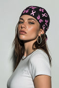 PUGS Pink Butterfly Cancer Awareness Doo-Rag Headwrap Cap