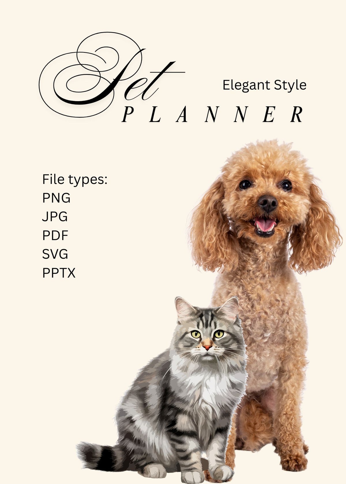 Elegant Style Pet Planners ~ PNG JPG PDF SVG PPTX File Types