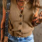 Button Up V-Neck Sweater Vest