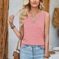 Full Size Heathered Notched Wide Strap Tank