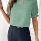 Round Neck Flounce Sleeve Blouse