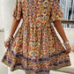 BeyondCute Printed V-Neck Half Sleeve Mini Dress