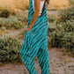 Double Take Full Size Printed V-Neck Sleeveless Jumpsuit