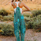Double Take Full Size Printed V-Neck Sleeveless Jumpsuit
