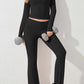 Round Neck Long Sleeve Top and Pants Set