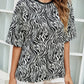 Printed Round Neck Half Sleeve Top