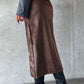 Slit Midi Skirt with Pockets