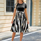 Printed Tie Waist Short Sleeve Dress
