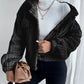 Collared Neck Drop Shoulder Jacket