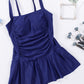 Full Size Ruched Square Neck Sleeveless One-Piece Swimwear