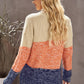 Color Block Round Neck Long Sleeve Sweater