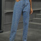 Pearl Detail Straight Jeans with Pockets