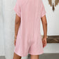 Button Detail Collared Neck Short Sleeve Romper