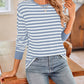 Striped Round Neck Long Sleeve T-Shirt