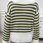 Striped Collared Neck Long Sleeve Sweater