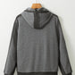 Waffle-Knit Pocketed Zip Up Hooded Jacket