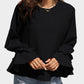 Round Neck Double-Layered Flounce Sleeve Top