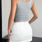 BeYou Quarter Button Square Neck Tank