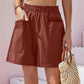 Full Size Pocketed Elastic Waist Shorts