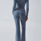 Devine Ruched Long Sleeve Top and Pants Set