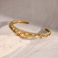 Stainless Steel Inlaid Rhinestone Cutout Bracelet